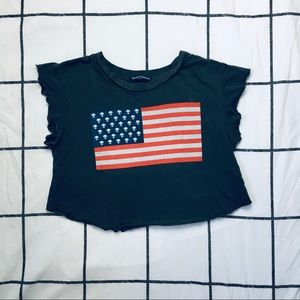 ✰ brandy melville alien flag crop top